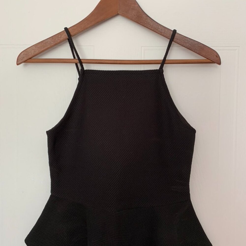 Black peplum tank top